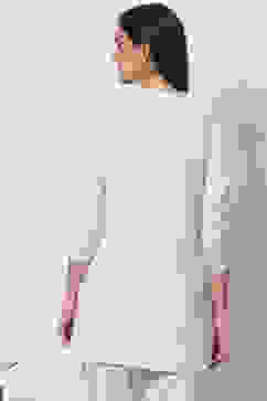 Natural White LIVA Short Solid Kurti image number 4