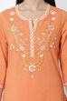 Orange Cotton Short Cotton Kurti image number 1