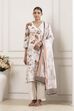 Beige Cotton Floral Printed Straight Suit Set image number 6