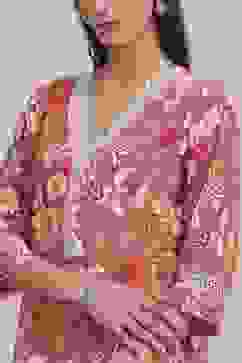 Pink Viscose Rayon Straight Kurta image number 1