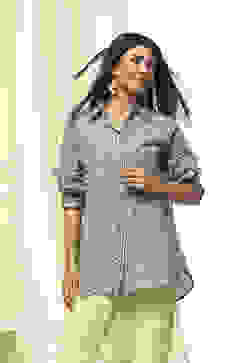 Green Cotton Printed Straight Shirt image number 5