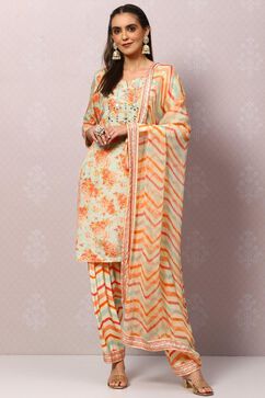 Sea Green Viscose Straight Kurta Salwar Pants Suit Set image number 0