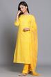 Yellow Unstitched dress material Suit Set image number 2