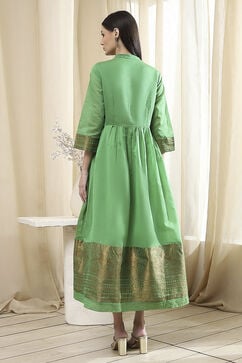 Green Polyester Blend  Kurta image number 3