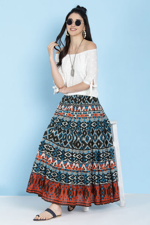 Black Cotton Long Skirt image number 0