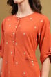 Orange Cotton Printed Straight Suit Set image number 1