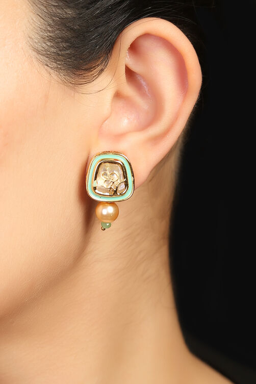 Enamel Work Stud Earrings image number 0