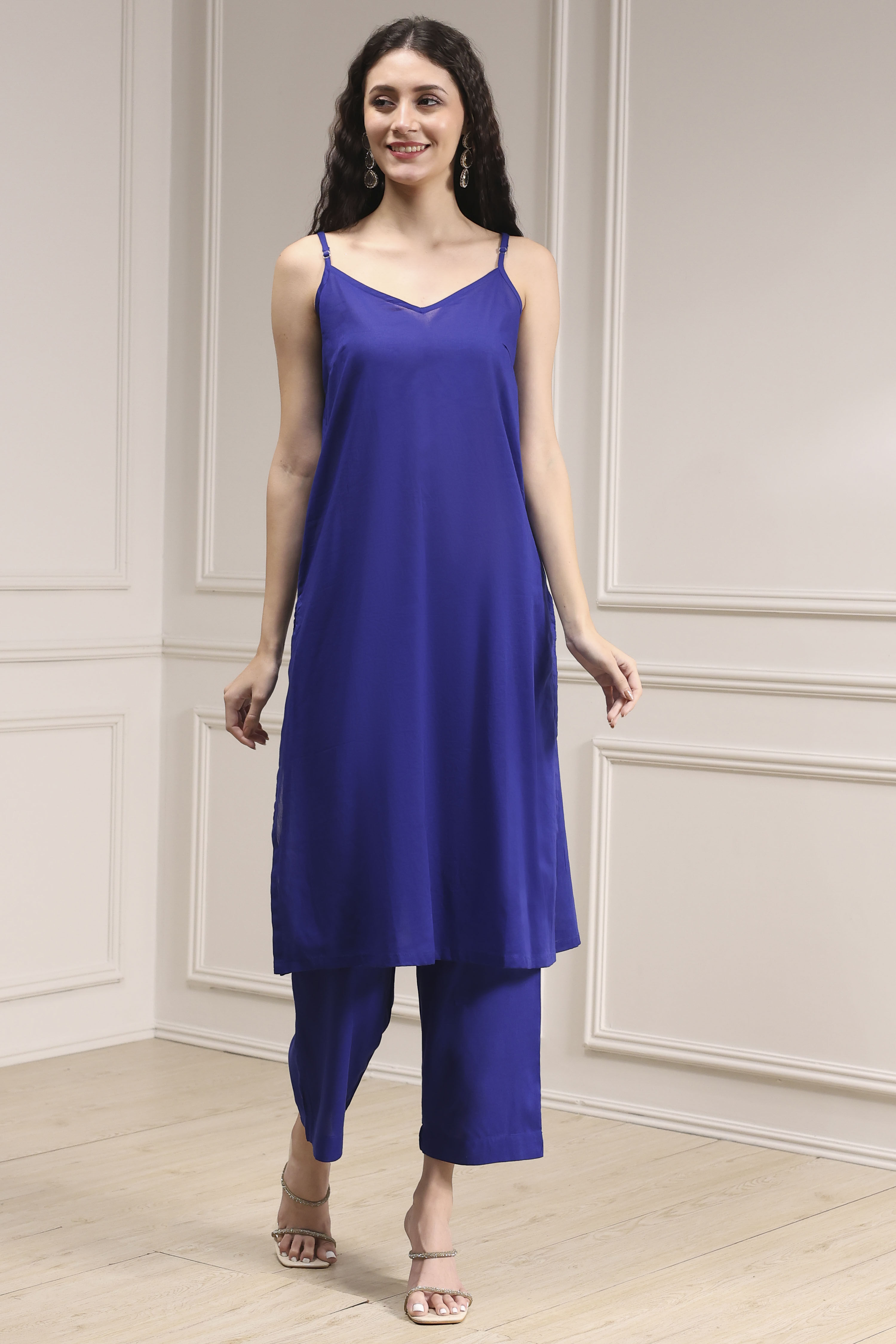 Red Printed Kaftan Style Kurta Set image number 7