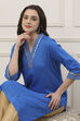 Red Viscose Lace Embroidery Straight Kurta image number 6