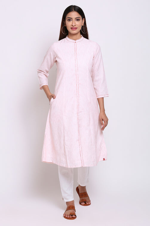 Light Blue Viscose Printed Kurta image number 0