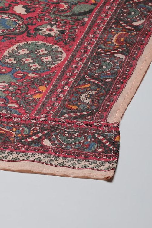 Red Cotton Straight Kurta Palazzo Suit Set image number 3