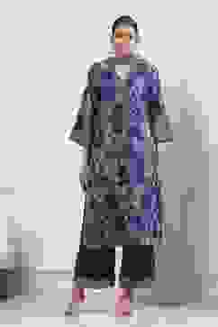 Navy Blue Viscose Rayon Straight Suit Set image number 6