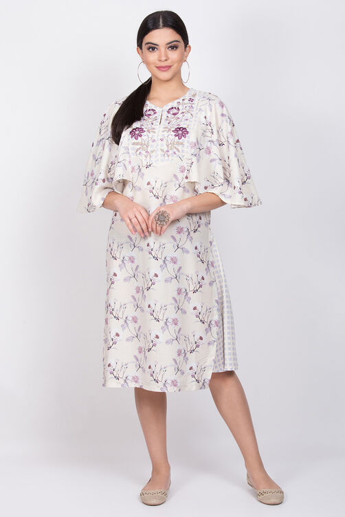 Off White Art Silk A Line Choga image number 0