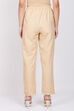 Off White Cotton Flax Pants image number 4