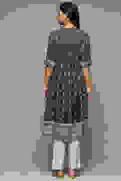 Blue Rayon Straight Printed Kurta image number 3