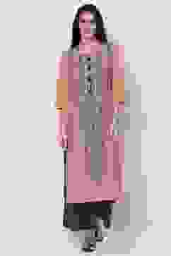 Peach Straight Kurta image number 0