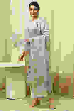 Teal Muslin Digital Print Unstitched Suit Set image number 4