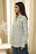 Blue Cotton Printed Straight Shirt image number 2