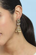 Gold Green Alloy Jhumka image number 1