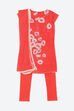 Red Art Silk Straight Kurta Churidar Suit Set image number 2