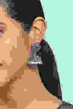 Green Stone-Studded Oxidised Jhumkas image number 1