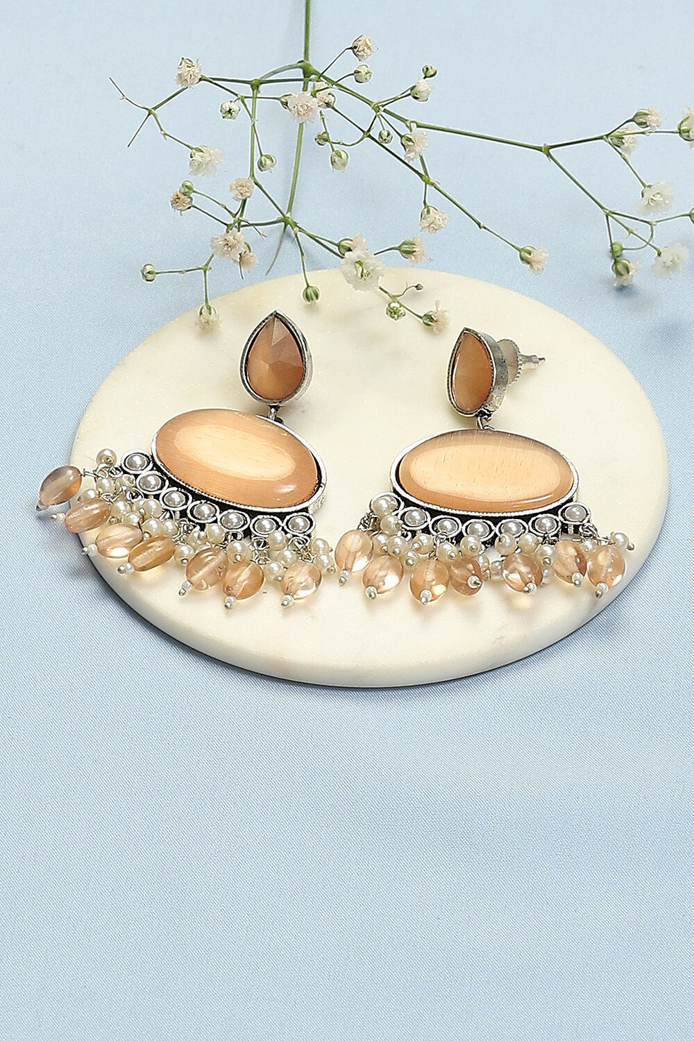 Peach Brass Earrings image number 0