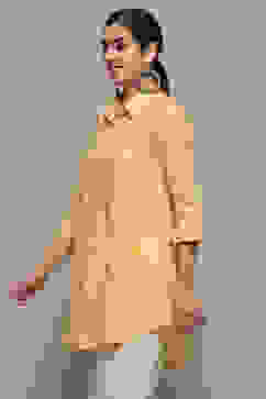 Yellow Rayon Straight Kurti image number 4