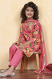 Blue Cotton Straight Printed Suit Set image number 7
