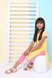 Yellow Cotton Straight Printed Kurta image number 4