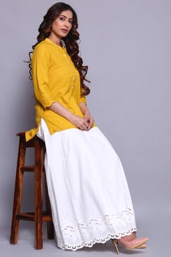 White Cotton Embroidered Skirt image number 5