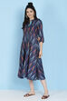 Blue Cotton Fusion Wear Dress image number 2