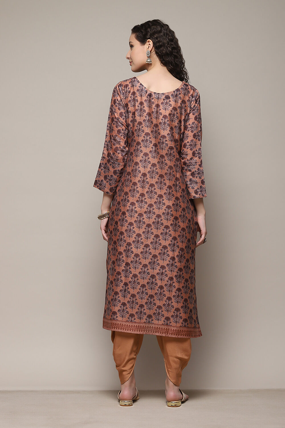 Peach Tissue Hand Embroidered Unstitched Suit Set image number 5