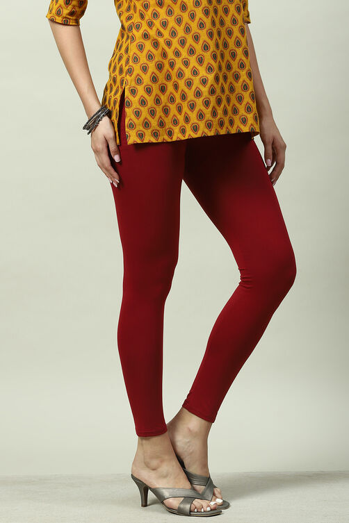 Black Viscose Lycra Solid Leggings image number 3