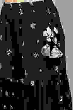 Black Embroidered Straight Kurti & Garara Suit Set image number 2