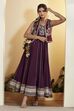 Purple Cotton Silk Kalidar Dress