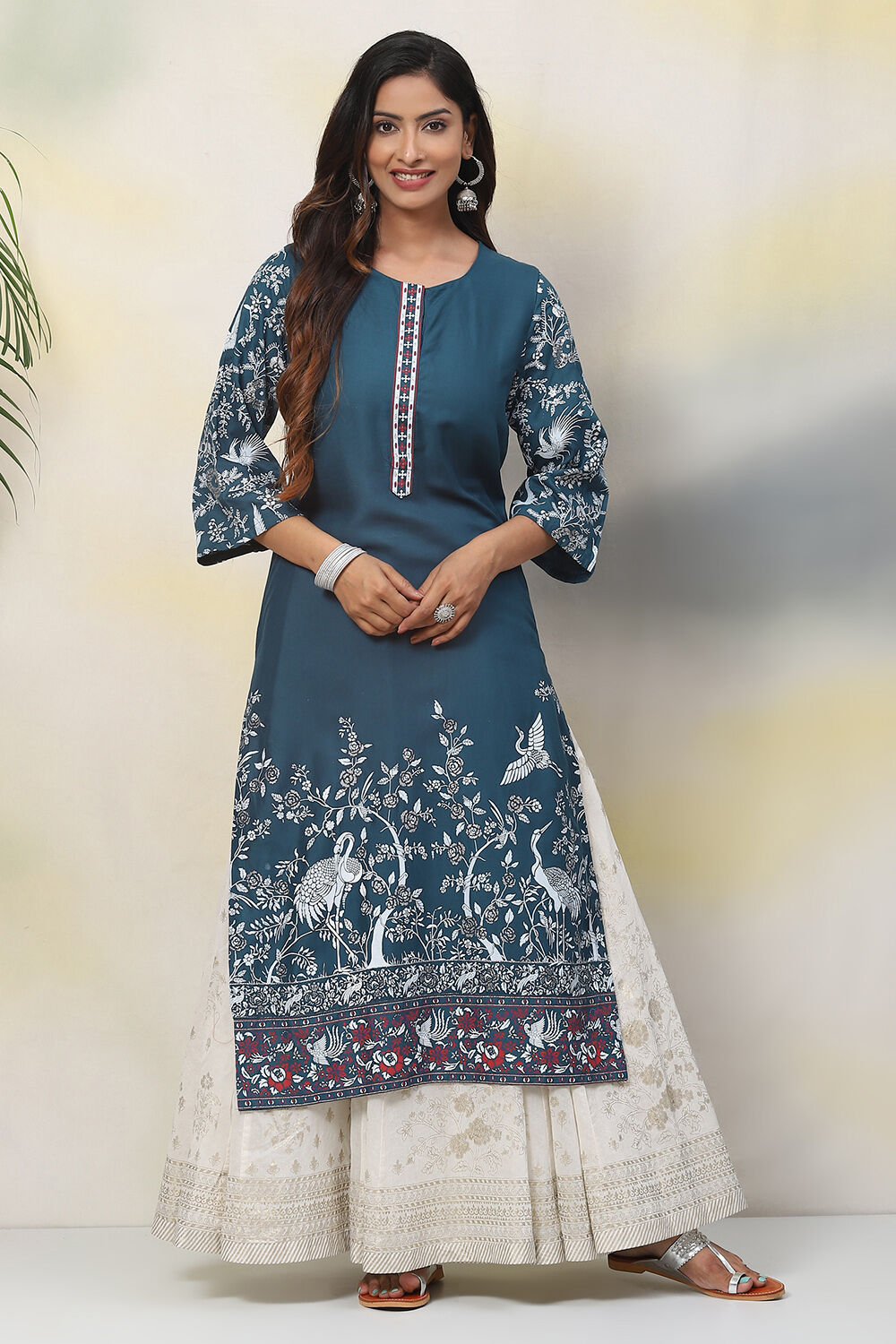 Ochre Straight Viscose Kurta image number 5