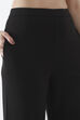 Black Viscose Blend Loose Pants image number 1