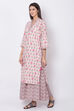 Peach Cotton Straight Kurta Sharara Suit Set image number 3