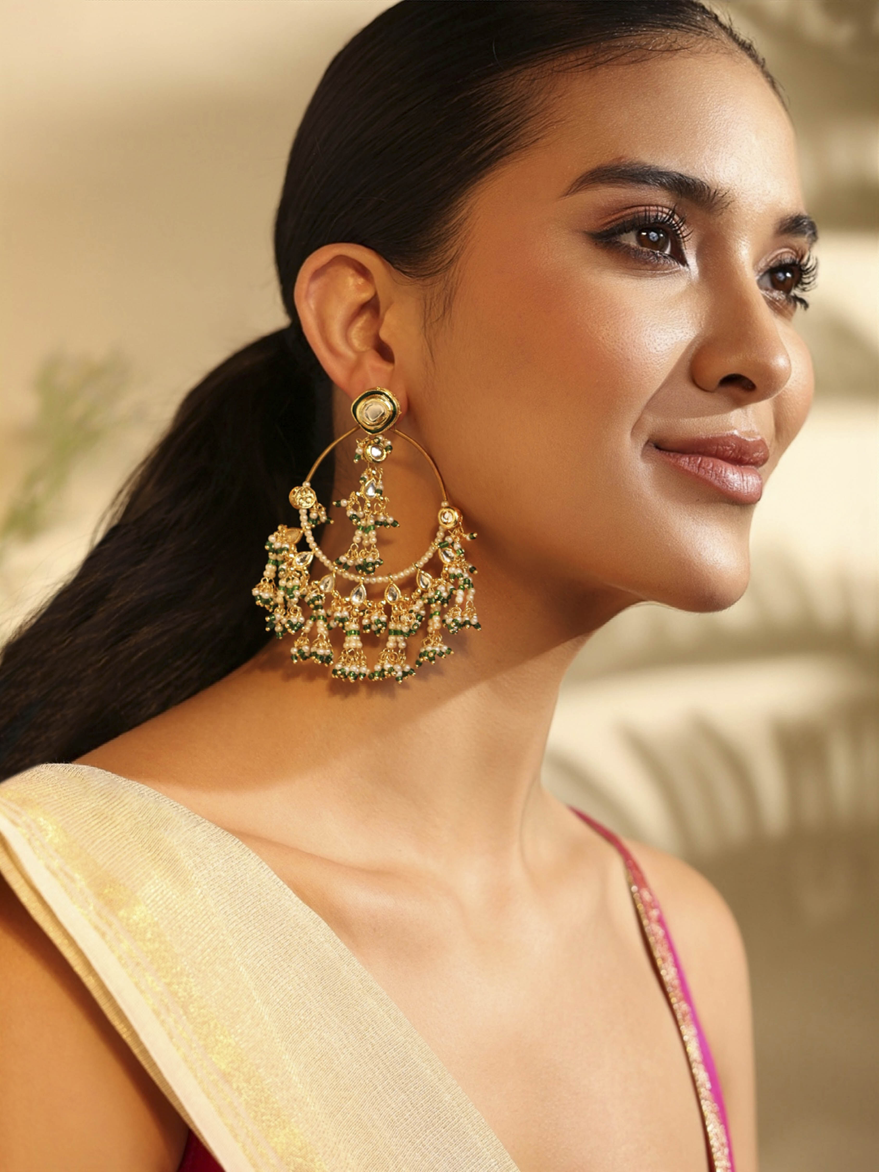 Green Brass Drop & Danglers image number 1