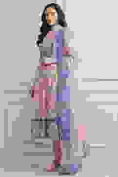 Blue Cotton Printed Anarkali Suit Set image number 3