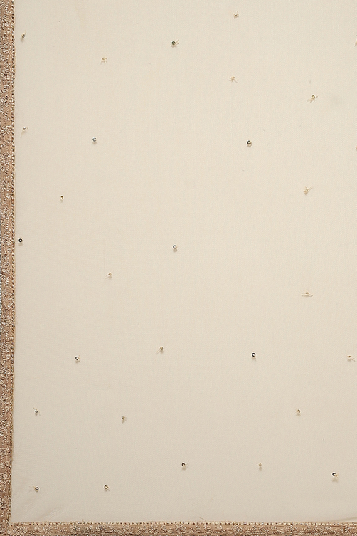 Beige Cotton Silk A-Line Embroidered Kurta Sharara Suit Set image number 3