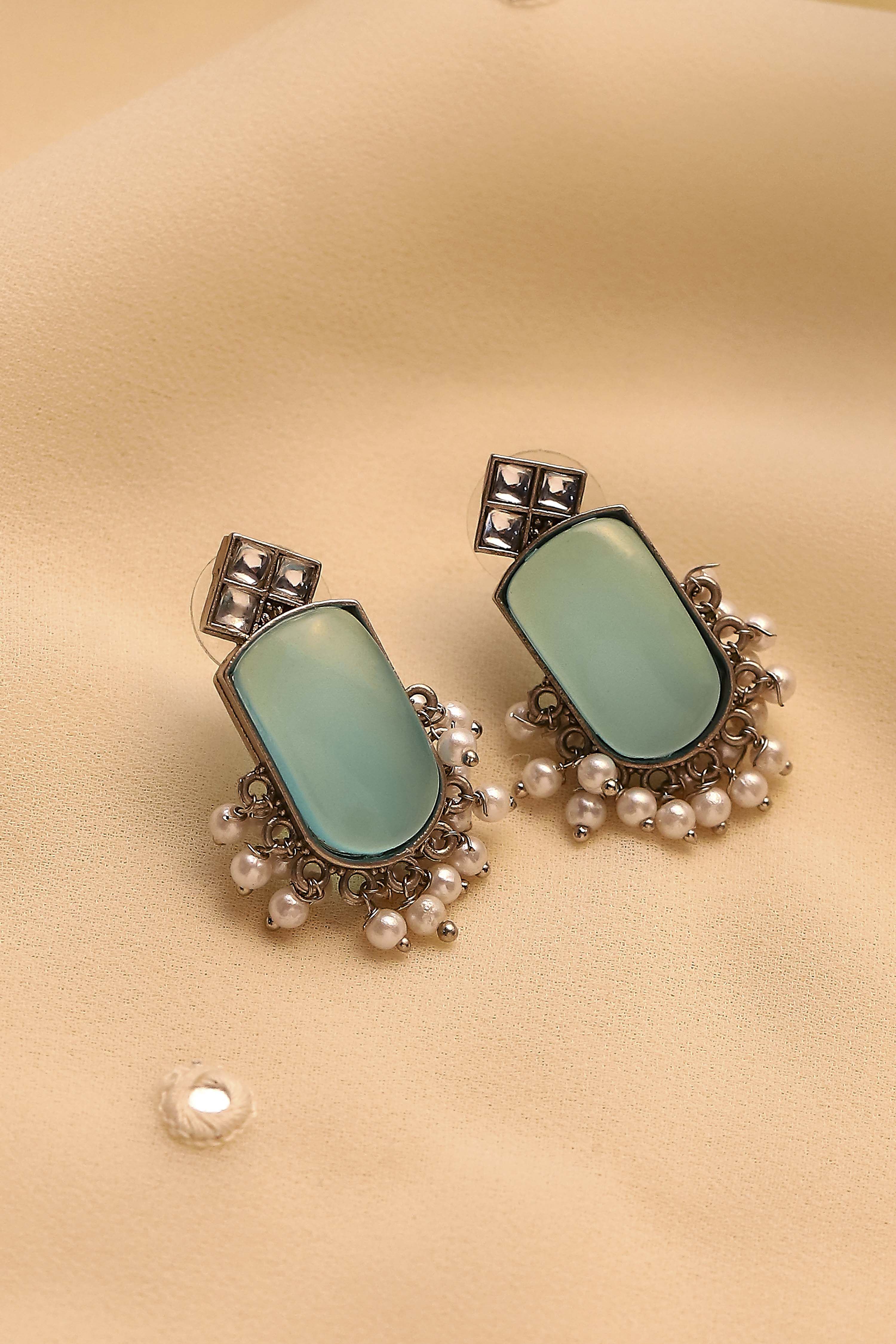 Light Blue Stone Earrings image number 0