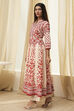 White and Black Cotton Printed Anarkali Kurta Set image number 3
