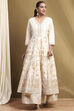 Off-white Brocade Anarkali Suit Set image number 6