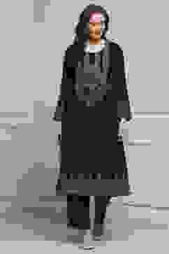 Teal Velvet Straight Winter Kurta Set image number 0