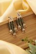 Green Brass Gold-Plated Drop and Dangler Earrings image number 0