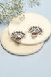 Oxidised Light Pink Brass Earrings image number 2