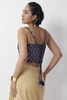 Cobalt Blue Geometric Printed Crop Top image number 5