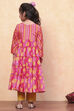 Pink Polyester Printed Tiered Suit Set image number 4