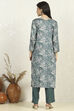 Purple Cotton Unstitched Suit Set image number 5